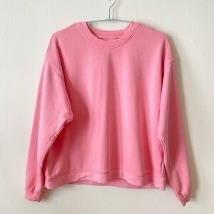 Like New Madewell Garment dyed bubblegum pink cropped sweatshirt size XS
